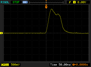 Oscilloscope waveform of a 10BASE-T link integrity test pulse